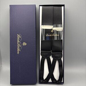 Brooks Brothers Suspenders Mens XL Black NWT
